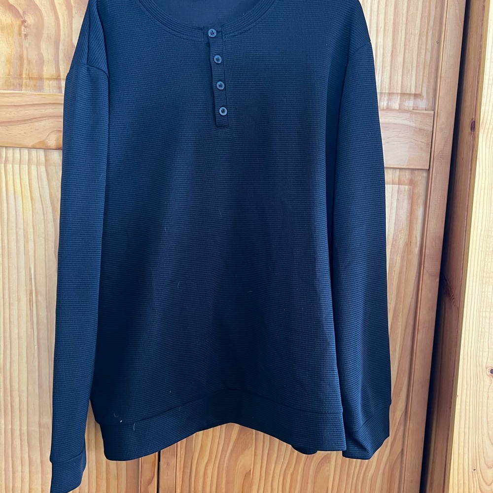 Black Button-Up Henley